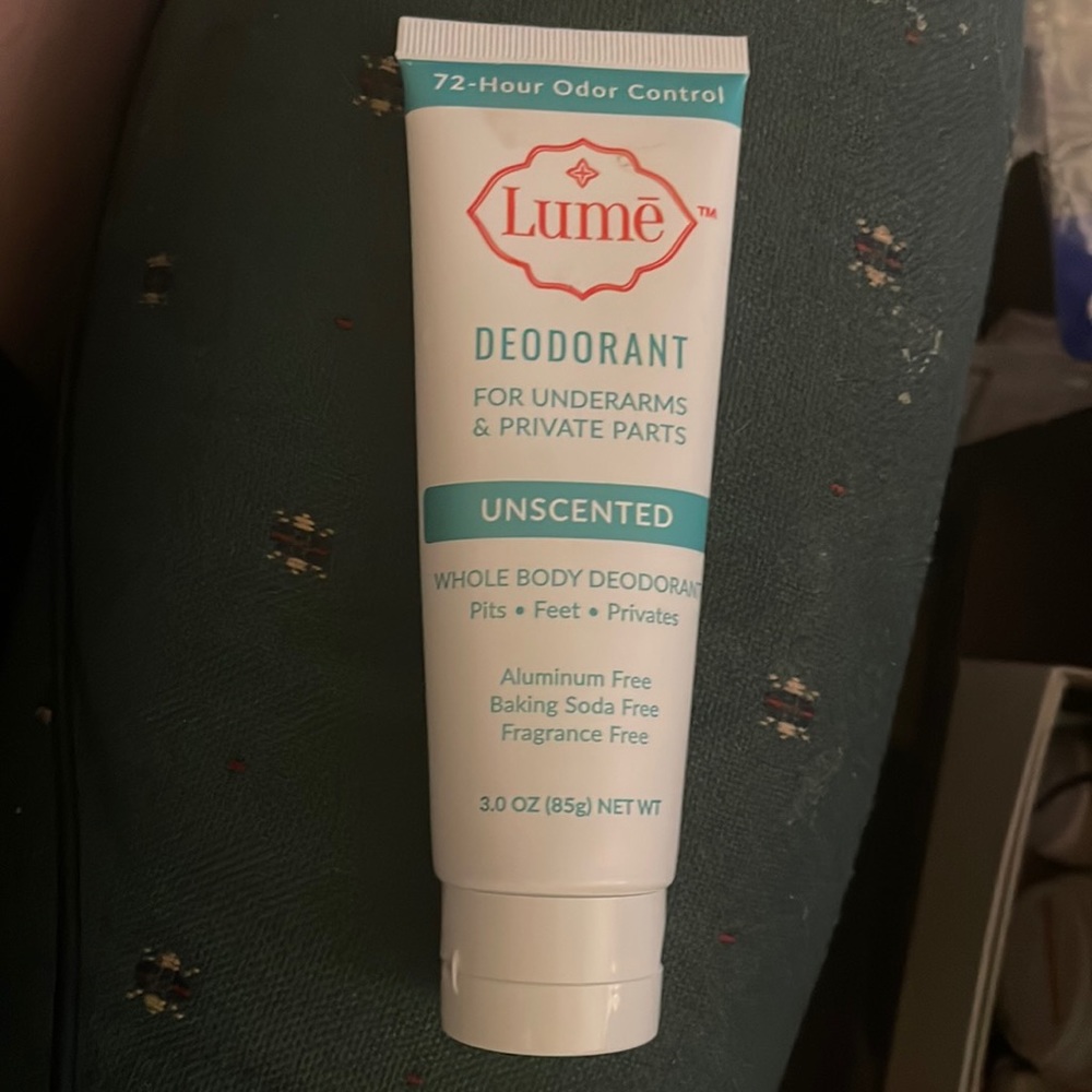 Lume unscented all-natural 72 hr order control for underarms & privates & feet